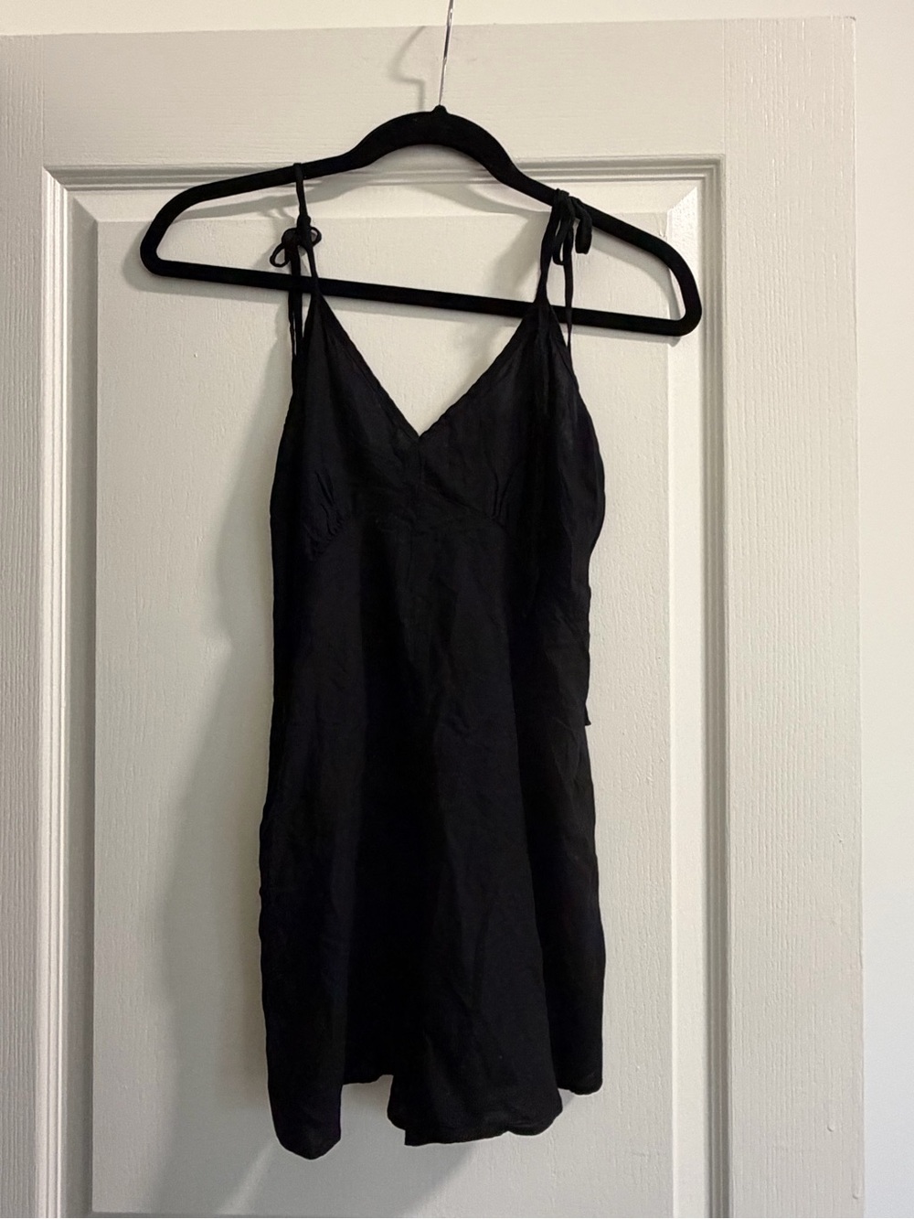 ASOS Design black romper with tie straps, size 0 #mini #tiedress